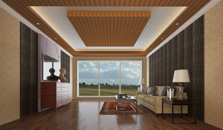 Patterned PVC false ceiling - سقف کاذب PVC طرحدار | انواع مدل‌ها و راهنمای انتخاب